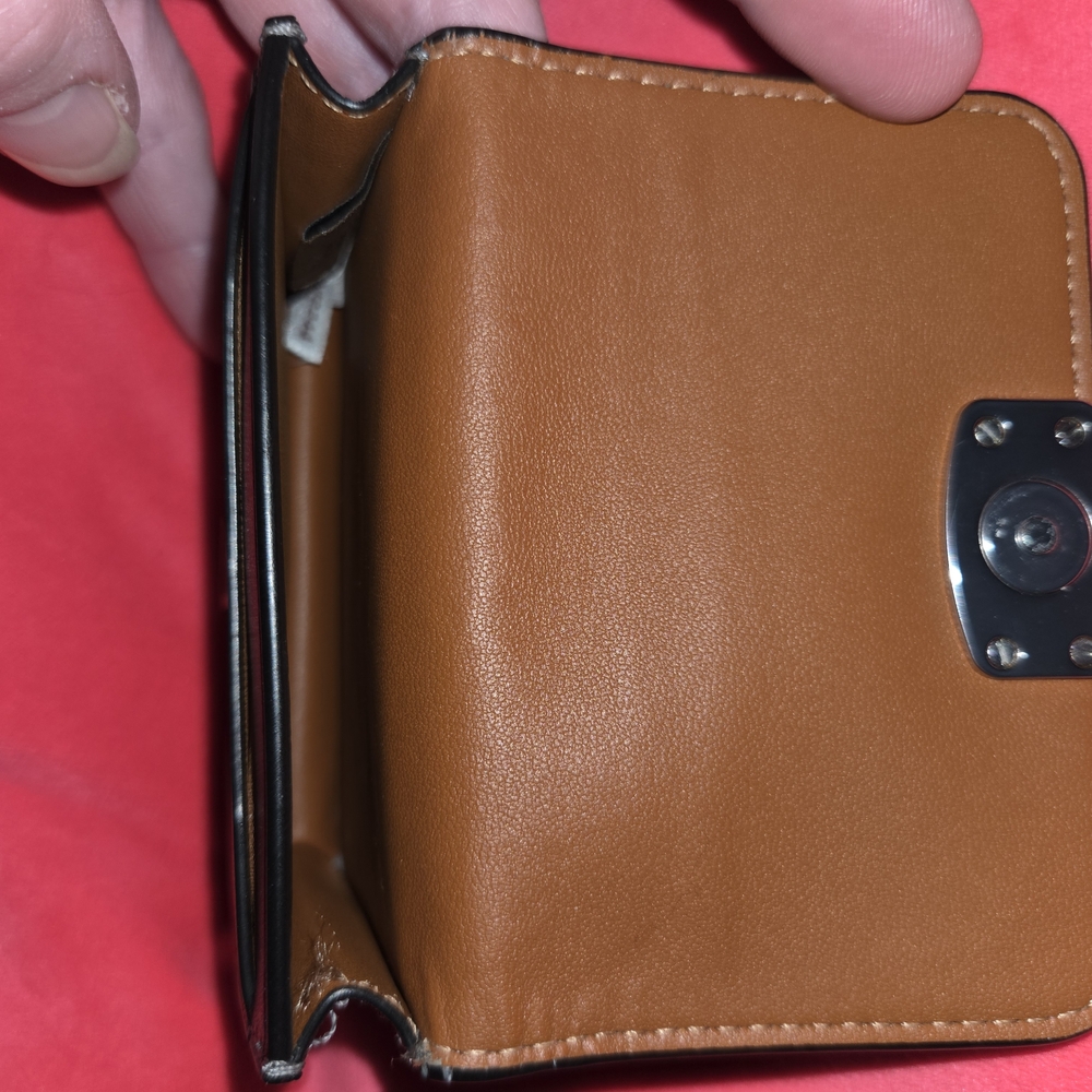 Coach Black Leather Card Holder with Silver Logo - Picture 11 of 12